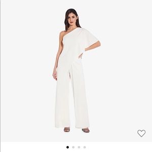 Adrianna Papell - FLUTTER ONE SHOULDER JUMPSUIT